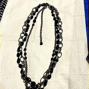 Vintage black 3 layered long necklace